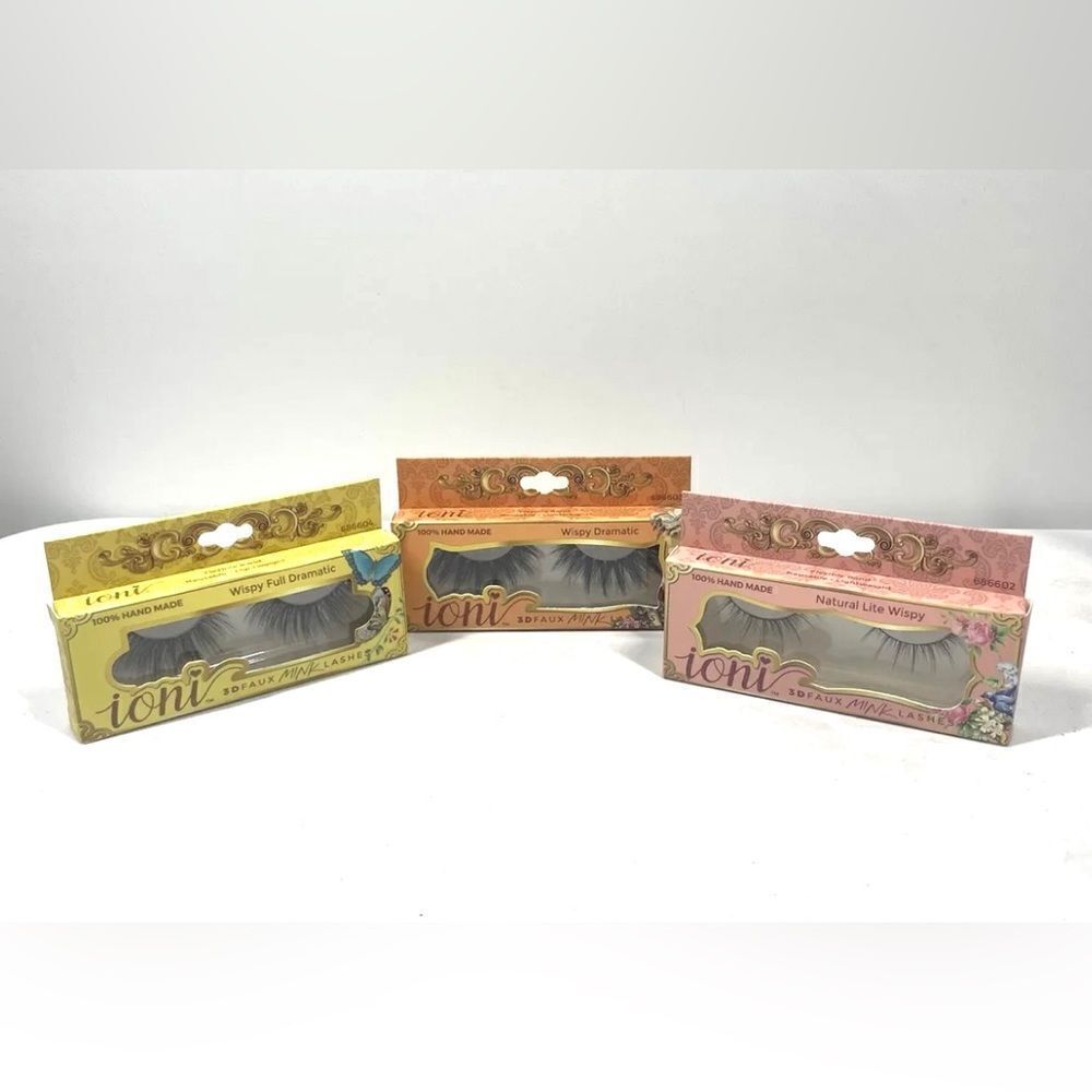 Ioni Faux Mink Lashes Handmade Eyelash Wispy Dramatic Full Dramatic Lite 3 Pc